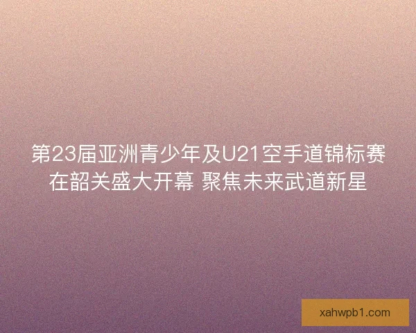 第23届亚洲青少年及U21空手道锦标赛在韶关盛大开幕 聚焦未来武道新星