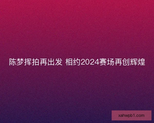 陈梦挥拍再出发 相约2024赛场再创辉煌 陈梦挥拍再出发 相约2024赛场再创辉煌